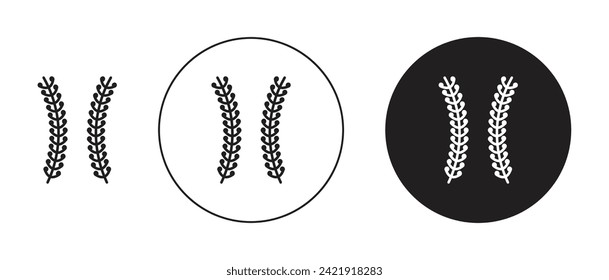 Ball Stitching Vector Icon Set. Baseball Seam Vector Symbol for UI Design.