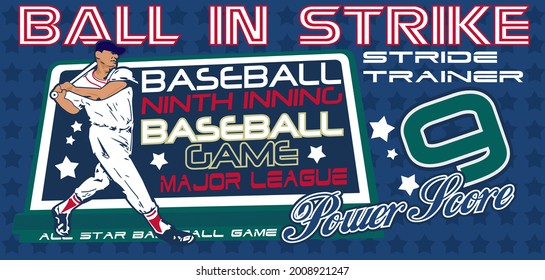 Ball in Strike Baseball Game Poster Design
