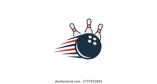 Ball Striking logo , Ball striking logo Illustration , Bowling Logo