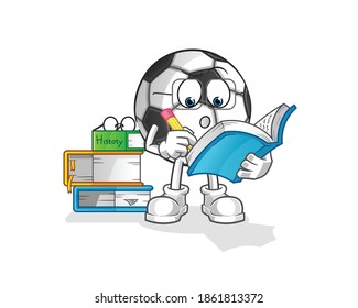 ball studying mascot. cartoon vector