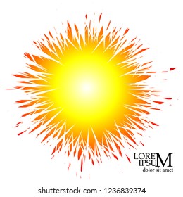 ball. Sunburst, Spiny Burning Abstraction. fireball. Vector