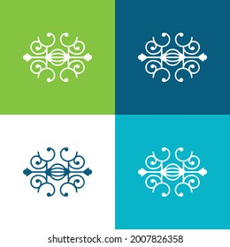 Ball Surrounded By Spirals Flat four color minimal icon set