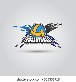 Ball symbol Volleyball Logo Badge. Sport emblem element.