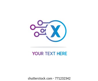 ball technology X logo design illustration