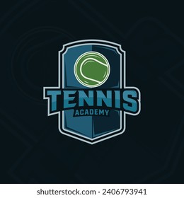 ball of tennis logo emblem vector illustration template icon graphic design. sport sign or symbol for club or tournament with badge