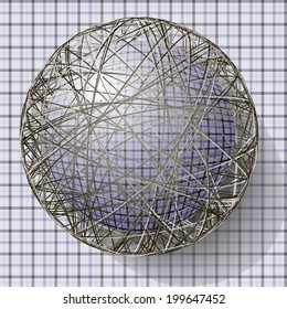 ball with the texture of fabric and within the grid