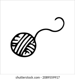 ball of thread drawn by hand, doodle element