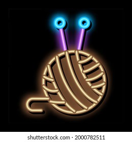 Ball Of Thread neon light sign vector. Glowing bright icon Ball Of Thread sign. transparent symbol illustration