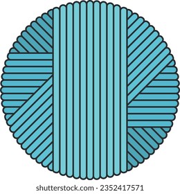 pelota, hilo, coser, punto, aguja, ropa, algodón, hilo, ilustración, vector, vintage, diseño