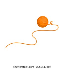 A ball of thread, untangled yarn for knitting.Vector graphics.