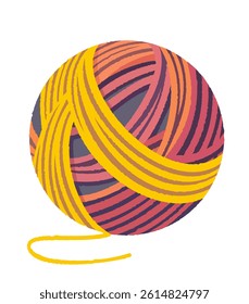 Ball of thread. Vector isolated illustration.