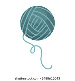 Ball of thread or yarn icon in modern flat style on a white background. Hobby illustration