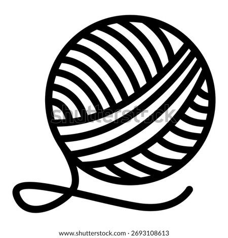 Ball of threads line icon, sewing tools concept. Vector graphics. Threads ball for knitting, handicraft accessory sign on white background, outline style icon for mobile or web design