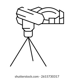 ball throwing apparatus line icon vector. ball throwing apparatus sign. isolated contour symbol black illustration