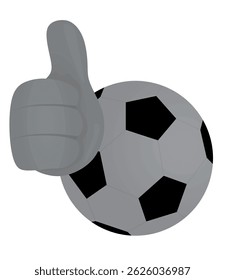Ball with thumb up. vector