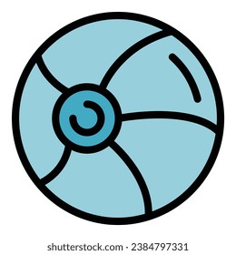 Ball toy icon outline vector. Sea beach. Summer bouncy color flat
