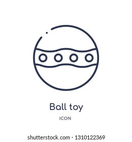 ball toy icon from toys outline collection. Thin line ball toy icon isolated on white background.