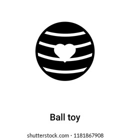 Ball toy icon vector isolated on white background, logo concept of Ball toy sign on transparent background, filled black symbol