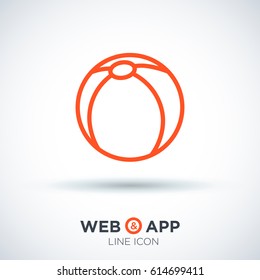 Ball toy line vector icon