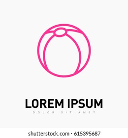 Ball toy line vector icon