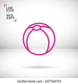 Ball toy line vector icon
