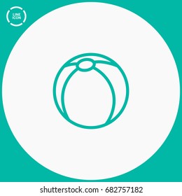 Ball toy line vector icon