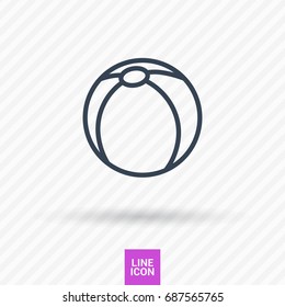 Ball toy line vector icon