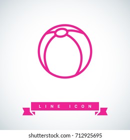 Ball toy line vector icon