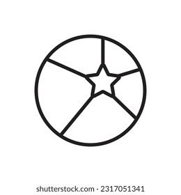 Ball Toy Outline  Icon Vector Illustration