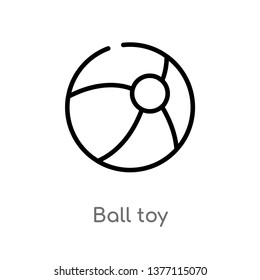 ball toy vector line icon. Simple element illustration. ball toy outline icon from toys concept. Can be used for web and mobile