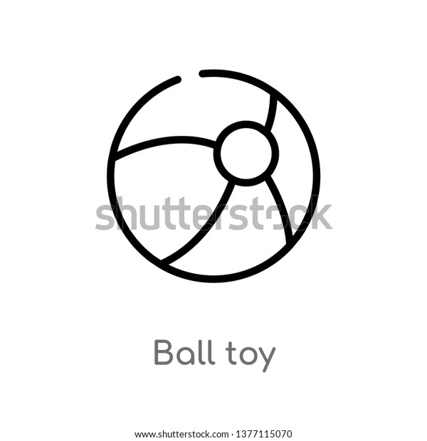 ball toy vector line icon. Simple element\
illustration. ball toy outline icon from toys concept. Can be used\
for web and mobile