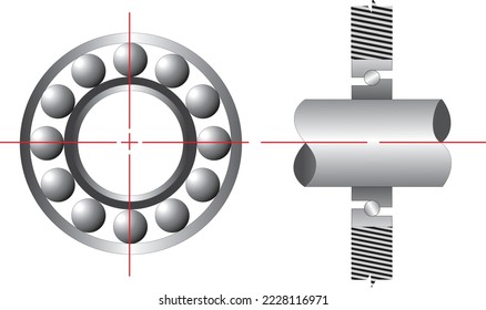 Ball type bearing vector image
