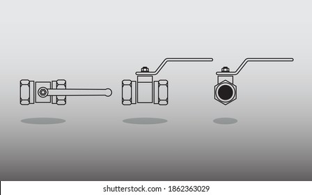Ball valve sets icon vector illustration 
