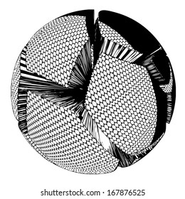 Ball vector with cells in futuristic style - isolated transparent object on white background