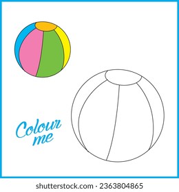 Ball Vector colouring book for kids