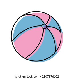Icono de vector de bolas. Ilustración del juguete de la bola vectorial. Resumen de iconos coloridos con líneas. Juguetes lineales para el bebé.  