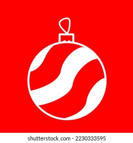ball vector icon isolated on red background, vector illustration