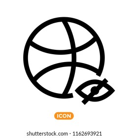 Ball Vector Icon. Sport related symbol in flat line style.
