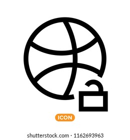 Ball Vector Icon. Sport related symbol in flat line style.