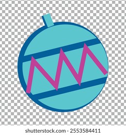 Ball vector illustration in blue color for Christmas tree decoration