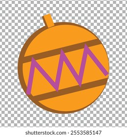 Ball vector illustration in orange color for Christmas tree decoration