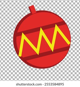 Ball vector illustration in red color for Christmas tree decoration