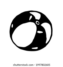Bola. Vector aislado, línea negra 