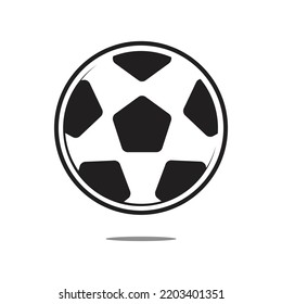 Ilustración vectorial de una bola de estilo plano. Balón de fútbol de cuero. Equipamiento deportivo. Decoraciones para tarjetas, impresiones para ropa, carteles, fondos de escritorio
