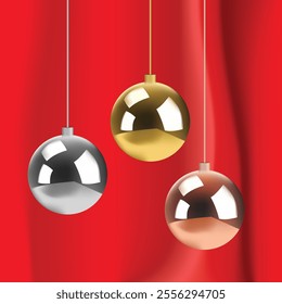 Ball vector silver gold for decoration holiday