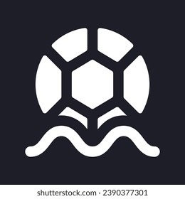 Ball for water polo dark mode glyph ui icon. Sports competition. User interface design. White silhouette symbol on black space. Solid pictogram for web, mobile. Vector isolated illustration