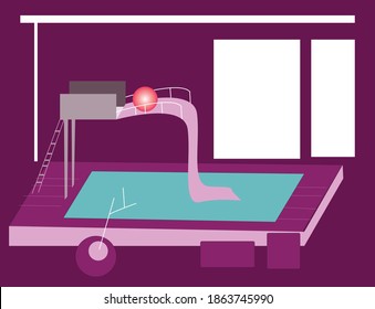 Ball in the water pool 3D