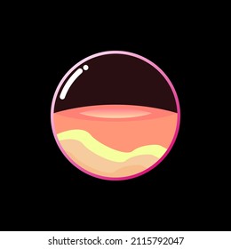 a ball in which a small world in pink colors