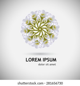 ball with white flowers. Vector