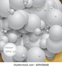 Ball of white spheres abstract 3D render.